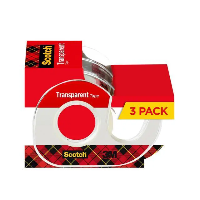 Alt view image 2 of 7 - (2 pack) Scotch Transparent Tape Dispenser Tape, Clear, 3/4 in x 300 in, 3 Dispensers