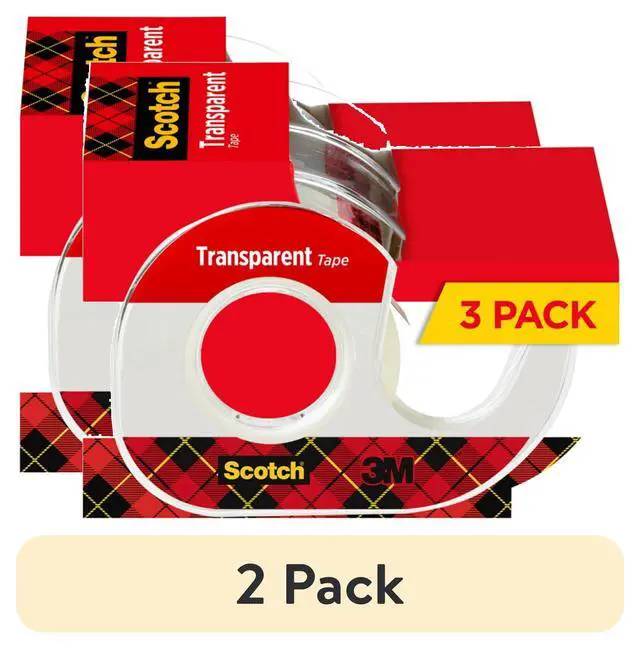 Alt view image 7 of 7 - (2 pack) Scotch Transparent Tape Dispenser Tape, Clear, 3/4 in x 300 in, 3 Dispensers