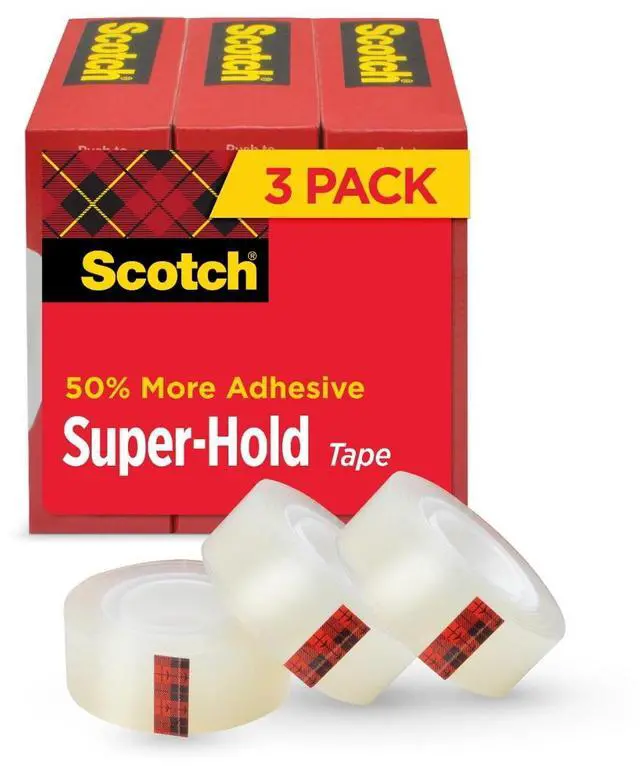 Main image of Scotch Super Hold Tape, Clear, 3/4 in x 800 in per Roll, 3 Rolls