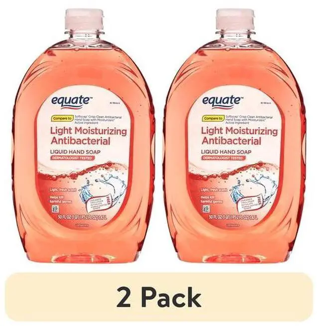 Main image of (2 pack) Equate Light Moisturizing Antibacterial Liquid Hand Soap, 50 fl oz, Compare to Softsoap® Crisp Clean Antibacterial Hand Soap with Moisturizers Active Ingredient