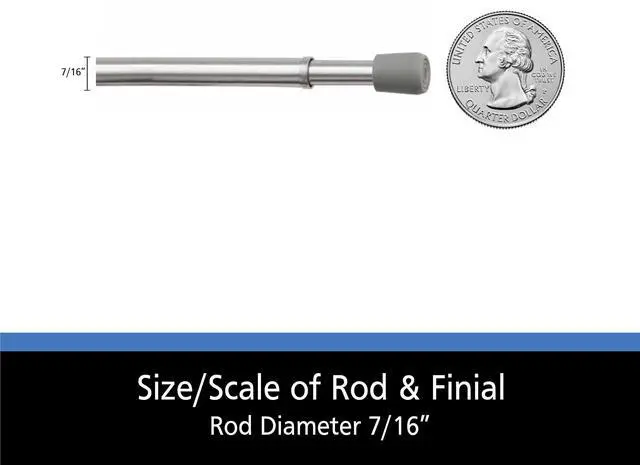 Alt view image 5 of 6 - (2 pack) Mainstays 7/16" Adjustable Spring Tension Curtain Rod, 18-28", Chrome