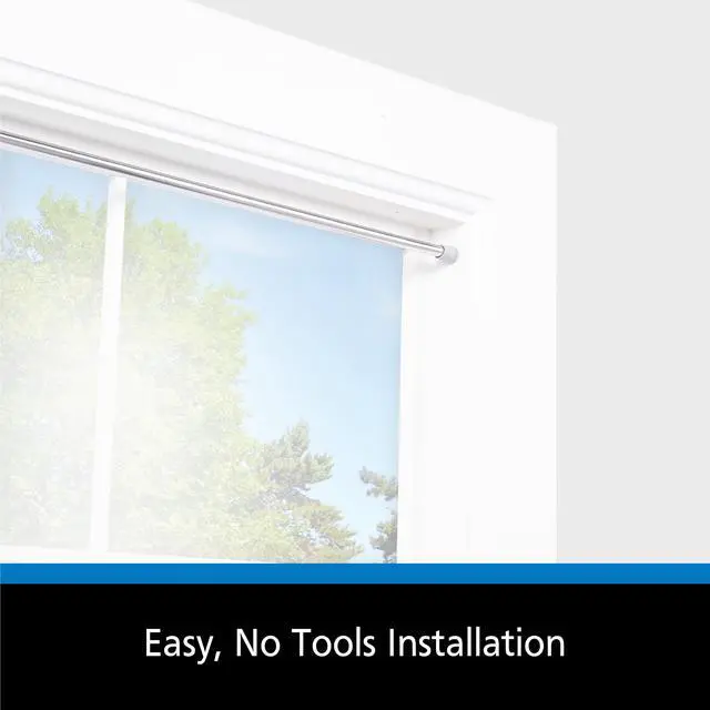 Alt view image 2 of 6 - (2 pack) Mainstays 7/16" Adjustable Spring Tension Curtain Rod, 18-28", Chrome