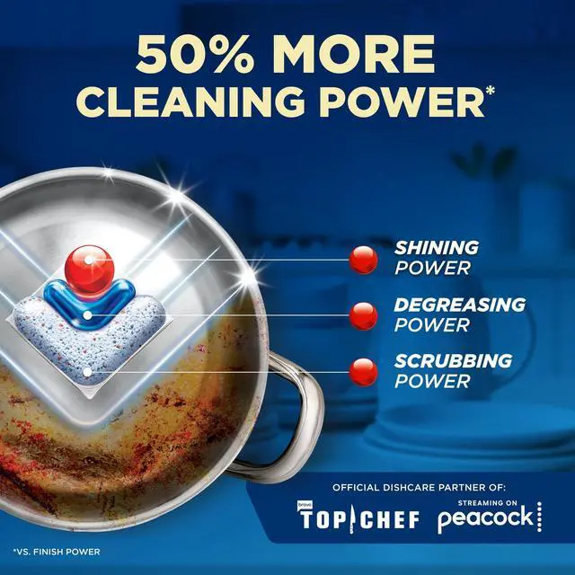 Alt view image 4 of 5 - Finish Ultimate Quantum Dishwasher Pods, Dishwasher Detergent Dish Soap, 50% More Cleaning Power, 38 Tabs