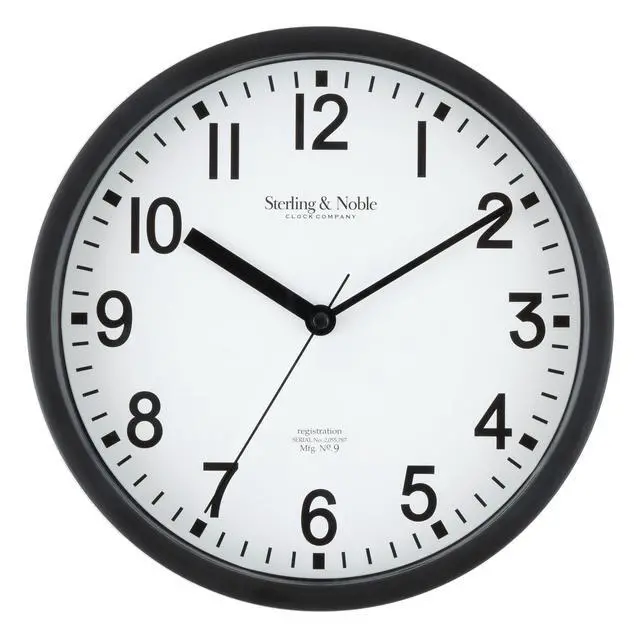 Alt view image 6 of 6 - Mainstays Basic Indoor 8.78" Black Analog Round Wall Clock