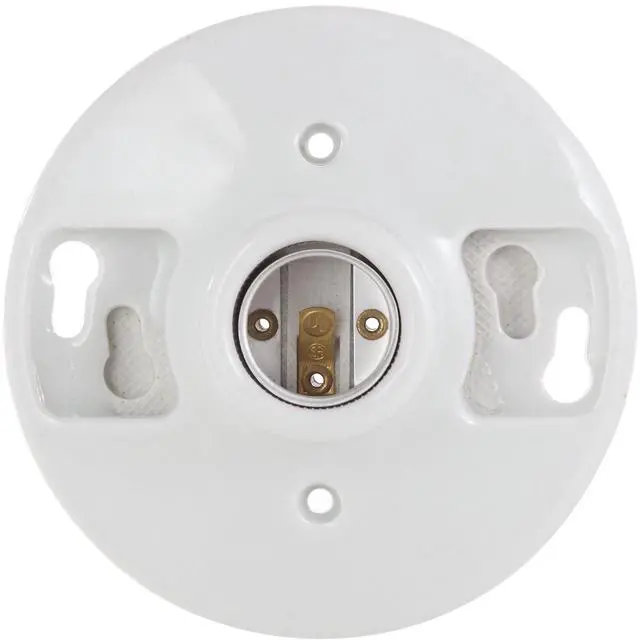Alt view image 7 of 7 - Hyper Tough White Base Porcelain Light Bulb Socket TD35078G, 2.25 in Assembled Product Height, 1-PC
