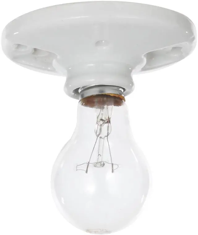 Alt view image 6 of 7 - Hyper Tough White Base Porcelain Light Bulb Socket TD35078G, 2.25 in Assembled Product Height, 1-PC