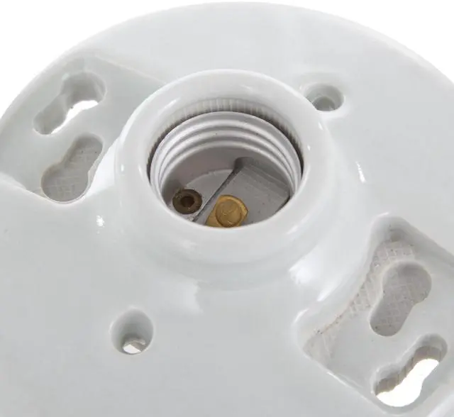 Alt view image 5 of 7 - Hyper Tough White Base Porcelain Light Bulb Socket TD35078G, 2.25 in Assembled Product Height, 1-PC
