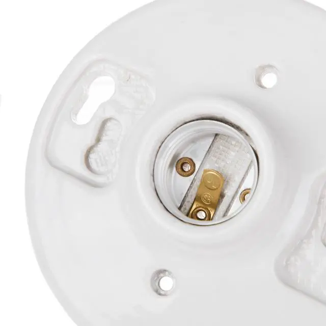 Alt view image 2 of 7 - Hyper Tough White Base Porcelain Light Bulb Socket TD35078G, 2.25 in Assembled Product Height, 1-PC