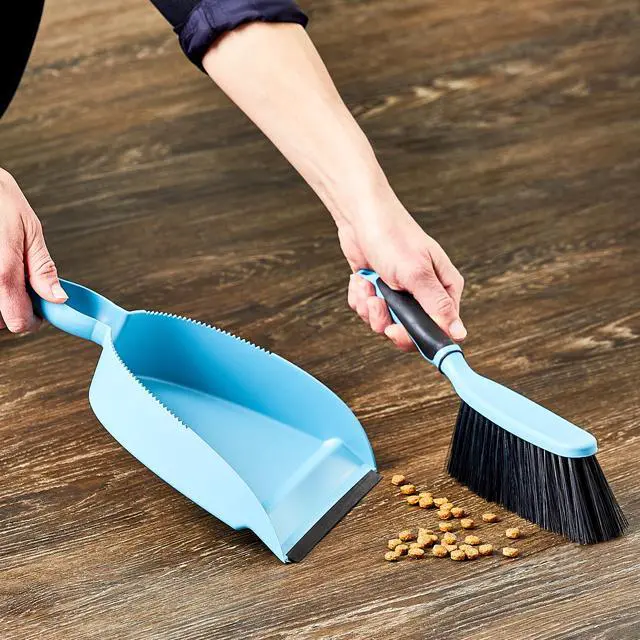 Alt view image 3 of 6 - Great Value Plastic Dust Broom and Pan Set, Blue