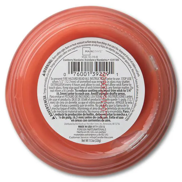 Alt view image 4 of 5 - (2 pack) Mainstays 3-Wick Scented Glass Jar Candle, Cranberry Mandarin, 11.5 oz