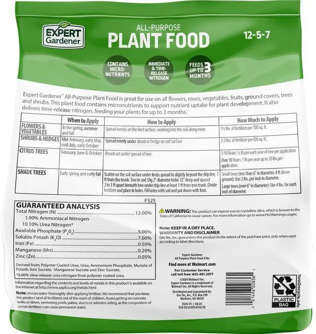 Alt view image 5 of 7 - Expert Gardener All-Purpose Plant Food Fertilizer, 12-5-7, 8 lb