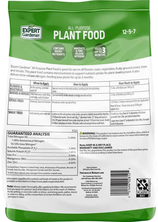 Alt view image 3 of 7 - Expert Gardener All-Purpose Plant Food Fertilizer 12-5-7, 4 lb.
