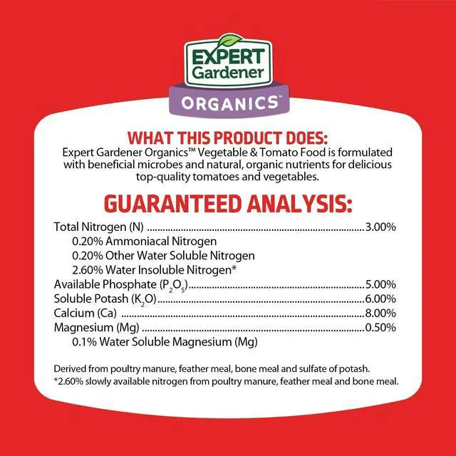 Alt view image 2 of 7 - Expert Gardener Organics Vegetable & Tomato Food, 4 lb Fertilizer