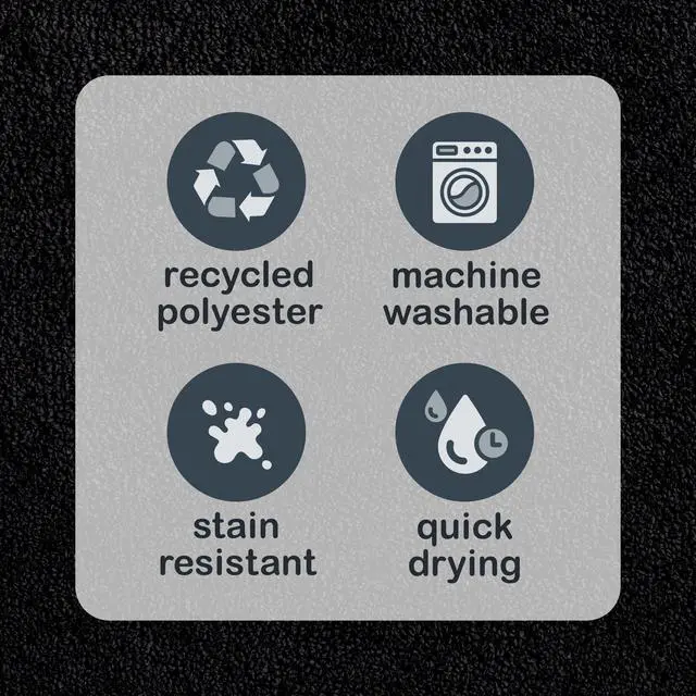 Alt view image 2 of 7 - Mainstays Basic Polyester Toilet Lid Cover, Black, 19" x 22"