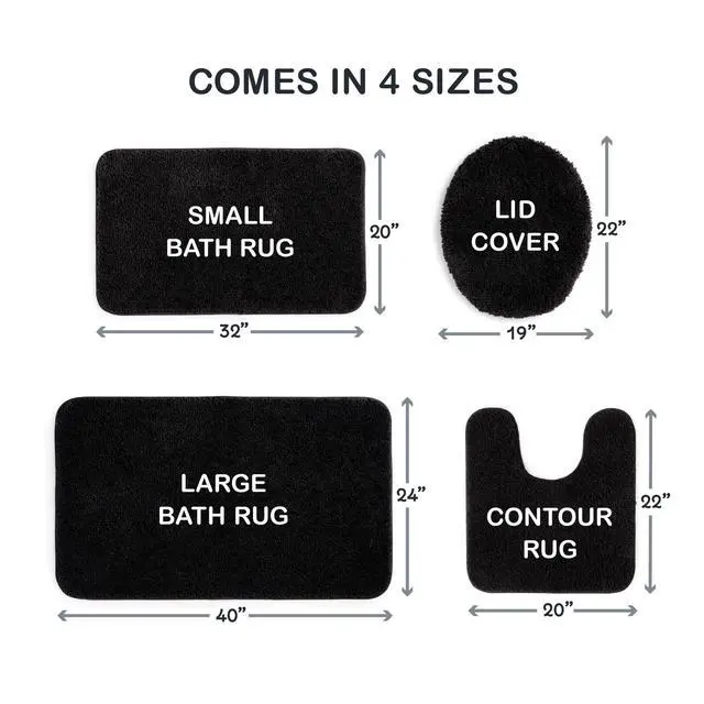 Alt view image 3 of 7 - Mainstays Basic Polyester Toilet Lid Cover, Black, 19" x 22"