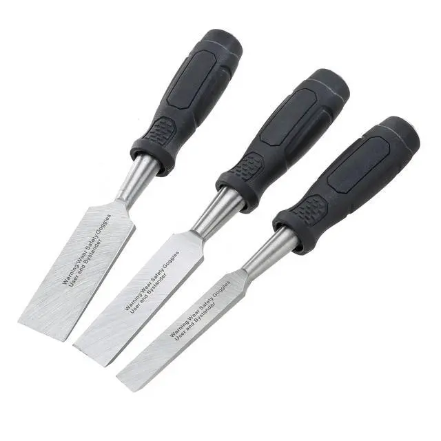 Alt view image 4 of 6 - Hyper Tough 3 Piece Wood Chisels with Striking Caps