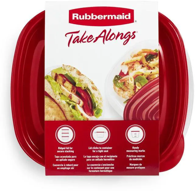 Alt view image 6 of 6 - Rubbermaid TakeAlongs Food Storage Containers, 10 Piece Set, Red