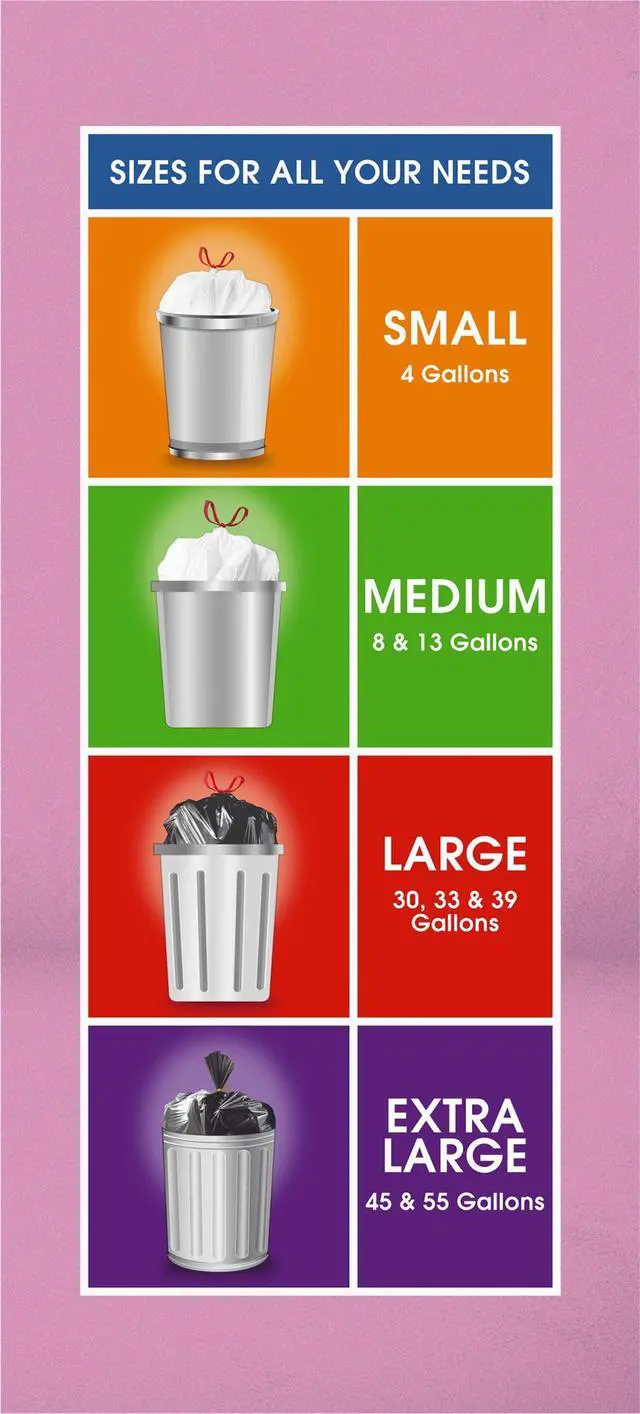 Alt view image 3 of 5 - Great Value Drawstring Trash Bags, 4 gal, White, Lavender Fields, 40 Bags