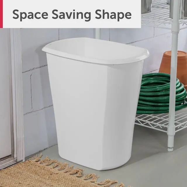 Alt view image 4 of 7 - Sterilite Large Kitchen Trash Can, 10 Gallon Plastic Garbage Bin with No Lid, White