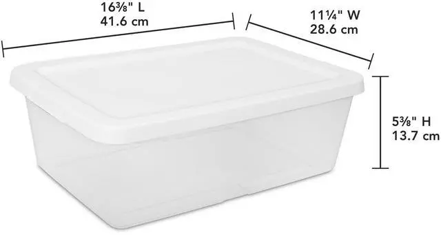 Alt view image 3 of 6 - Sterilite Set of (4) 12 Quart Storage Bins, Clear Plastic Storage Bin with Snap-on Lid, White