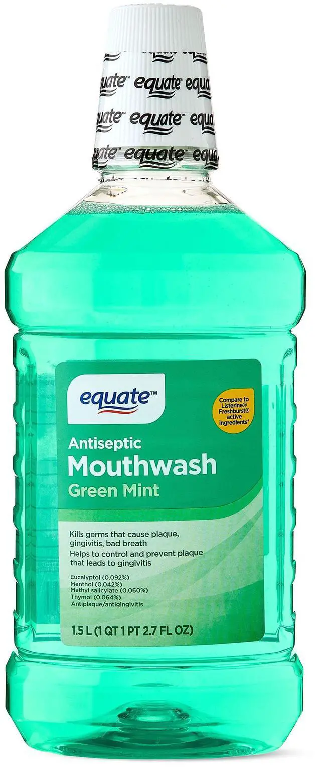 Main image of Equate Antiseptic Mouthwash, Green Mint, 1.5 L