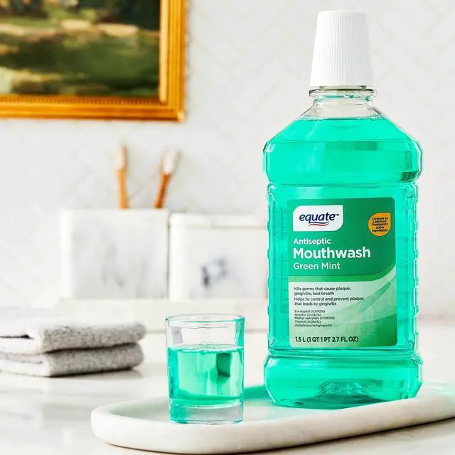 Alt view image 3 of 5 - Equate Antiseptic Mouthwash, Green Mint, 1.5 L