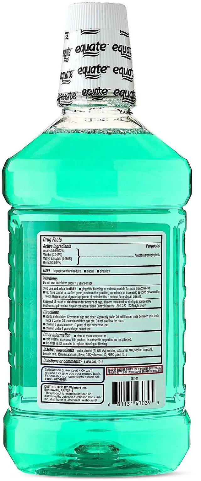Alt view image 2 of 5 - Equate Antiseptic Mouthwash, Green Mint, 1.5 L