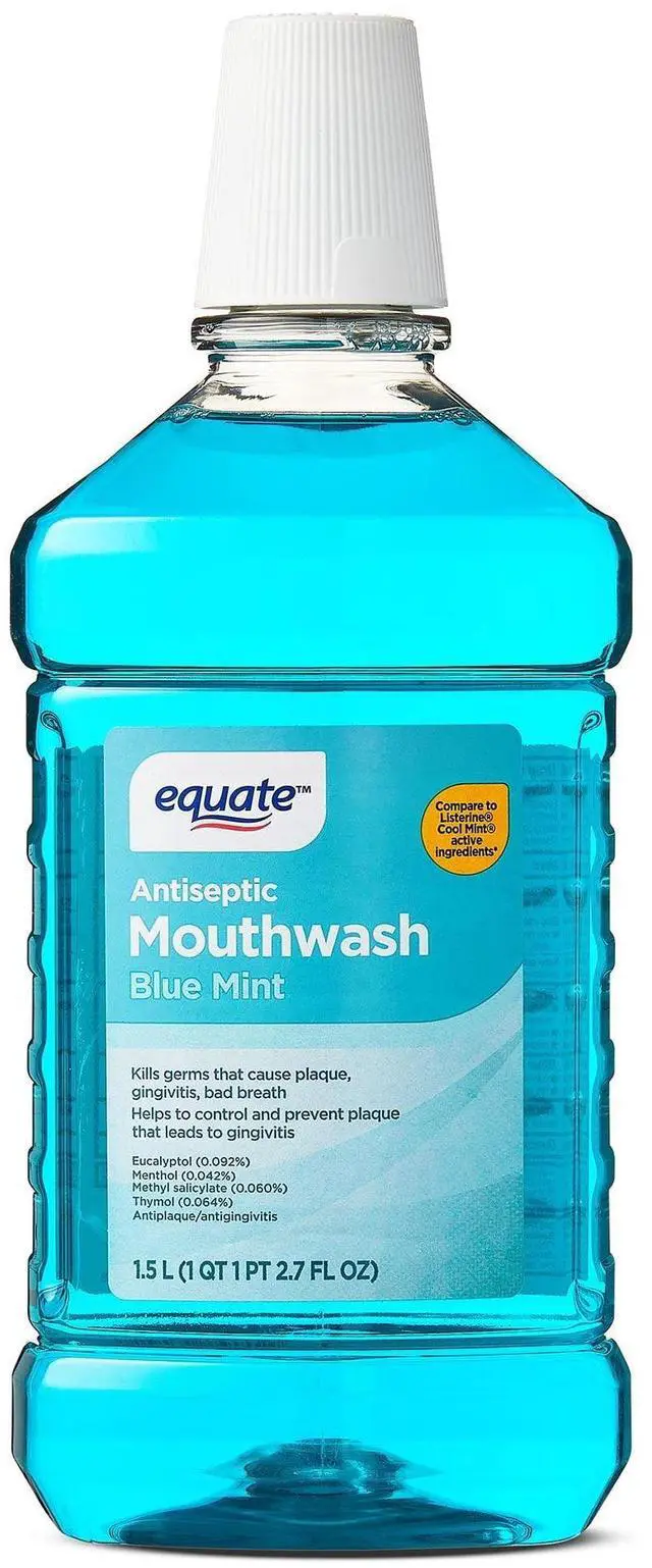 Main image of Equate Antiseptic Mouthwash, Blue Mint, 1.5 L