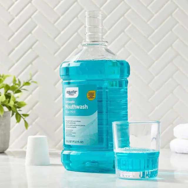 Alt view image 6 of 6 - Equate Antiseptic Mouthwash, Blue Mint, 1.5 L