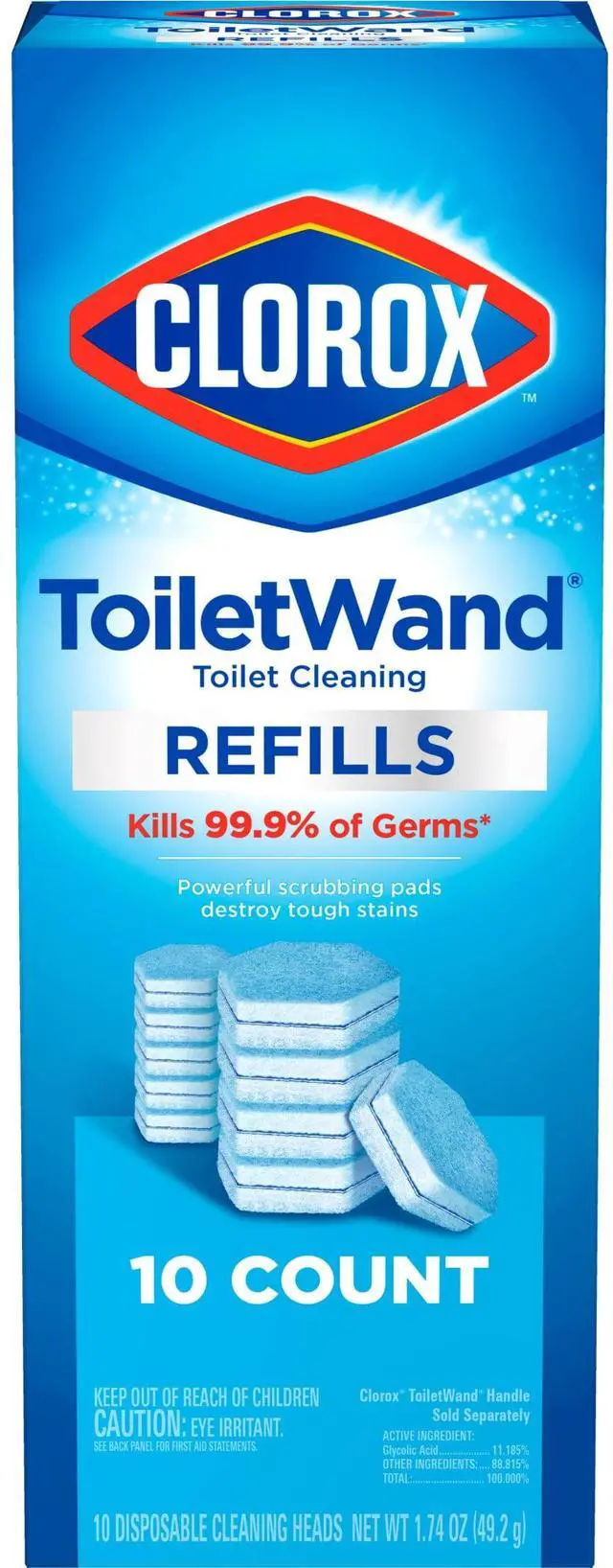 Alt view image 2 of 6 - Clorox ToiletWand Toilet Cleaning Refills, Disinfecting Scrubbing Pads, 10 Count