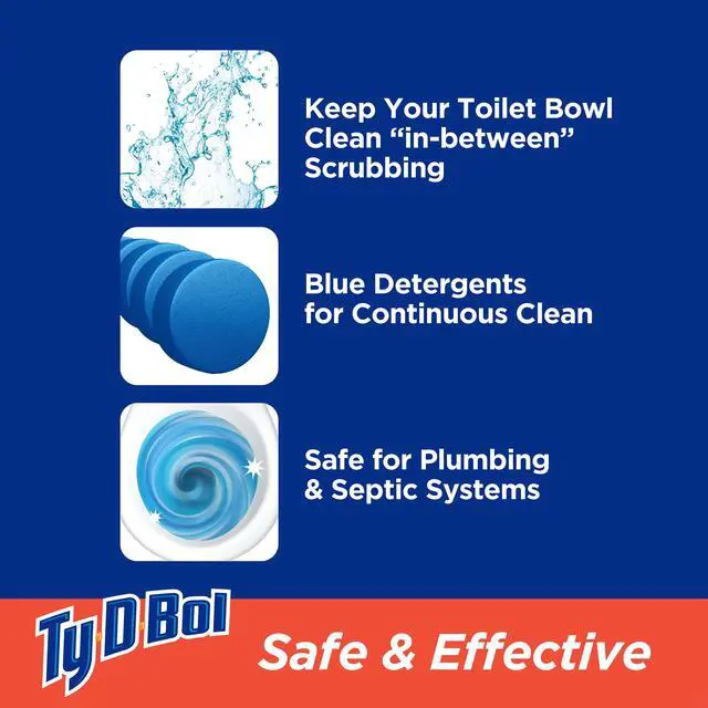 Alt view image 3 of 6 - TyDBol Toilet Bowl Cleaner Tablets, Unscented, 5 Blue Tablets