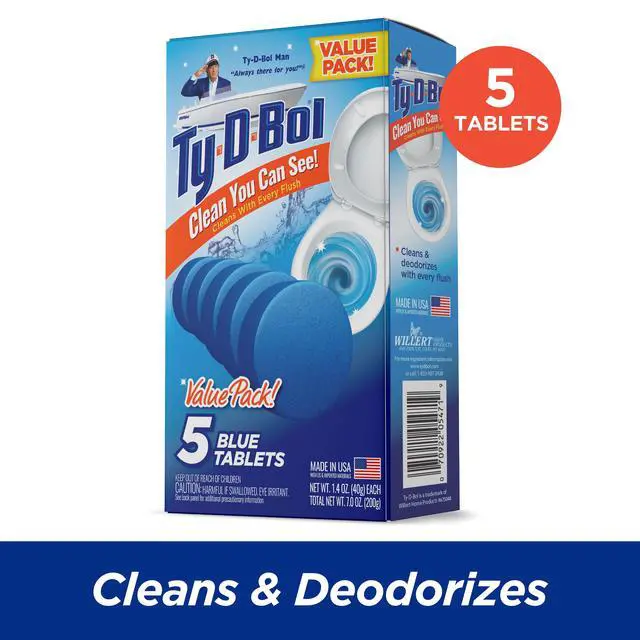 Alt view image 5 of 6 - TyDBol Toilet Bowl Cleaner Tablets, Unscented, 5 Blue Tablets