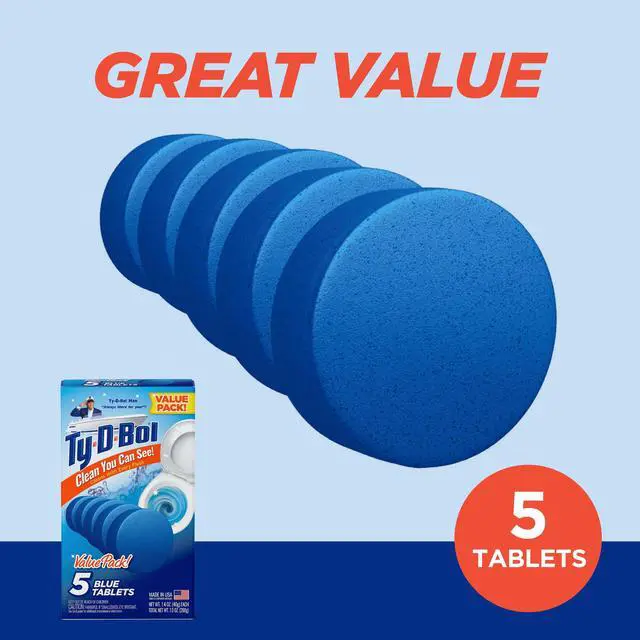 Alt view image 4 of 6 - TyDBol Toilet Bowl Cleaner Tablets, Unscented, 5 Blue Tablets