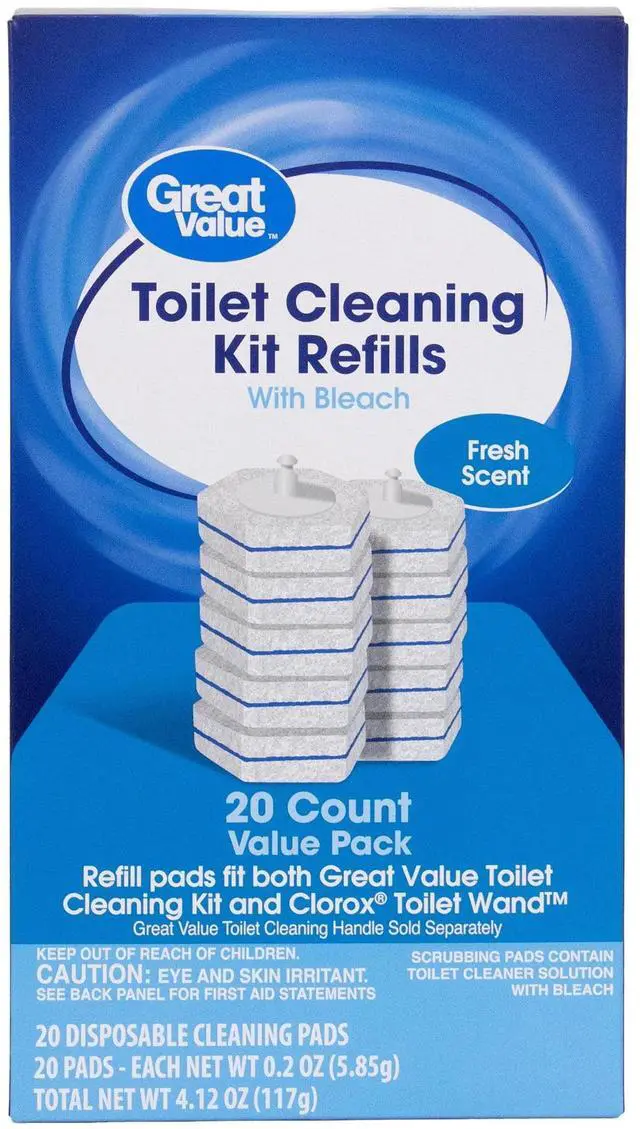 Main image of Great Value Toilet Cleaning Kit Refills with Bleach, Fresh Scent, 20 Count