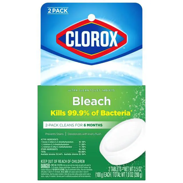 Alt view image 2 of 6 - Clorox Bleach Automatic Toilet Bowl Cleaner Tablets, 2 Pack