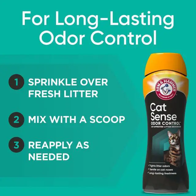 Alt view image 3 of 6 - ARM & HAMMER Cat Sense Odor Control Cat-Approved Litter Deodorizer, 24 oz