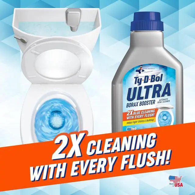 Alt view image 6 of 6 - (2 pack) Ty-D-Bol Ultra Borax Booster, In Tank Automatic Toilet Bowl Cleaner Liquid, 12 fl oz