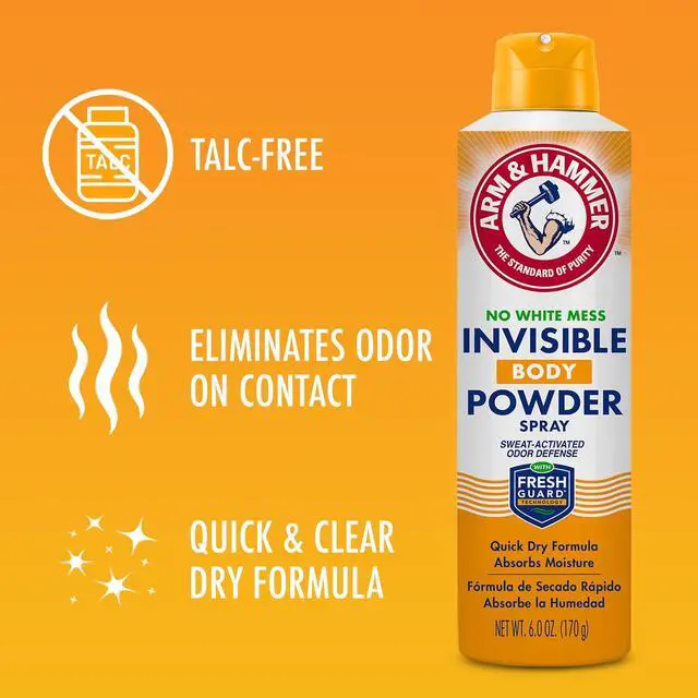 Alt view image 2 of 6 - Arm & Hammer Invisible Odor Defense Body Powder Spray, 6 oz