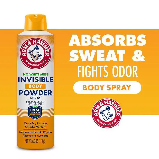 Alt view image 6 of 6 - Arm & Hammer Invisible Odor Defense Body Powder Spray, 6 oz