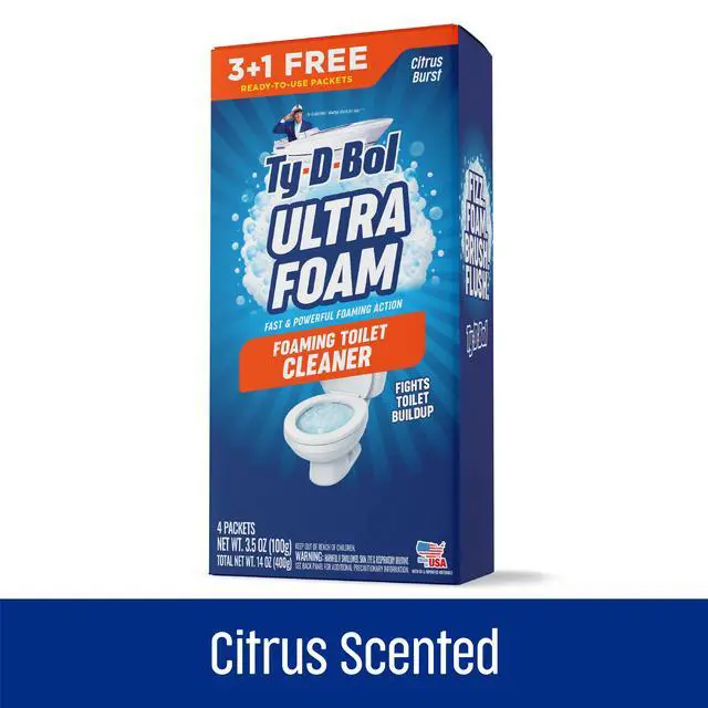 Alt view image 5 of 5 - Ty-D-Bol Ultra Foam, Citrus Burst Scent, Foaming Toilet Bowl Cleaner, 4 Packets