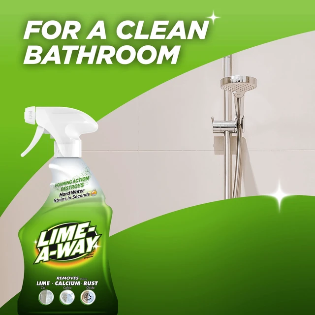 Alt view image 4 of 6 - Lime-A-Way Hard Water Stain Remover Spray, Removes Lime, Calcium & Rust in Seconds, Bathroom Cleaner, 32 fl oz