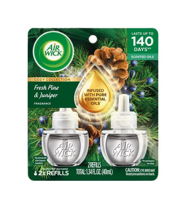 Alt view image 6 of 6 - Air Wick Plug-in Fall Scented Oil Warmer Air Freshener Refills, Fresh Pine & Juniper, 2 Count