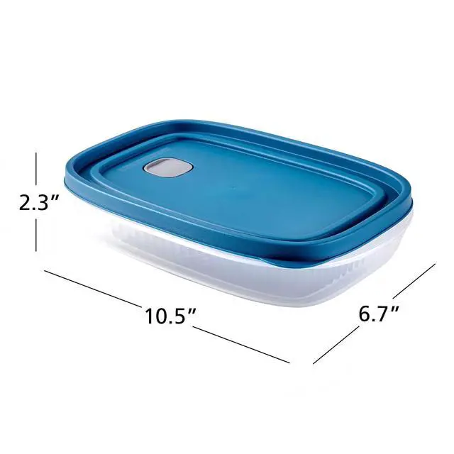 Alt view image 4 of 7 - Mainstays Reusable Food Storage Container, Medium Rectangle, Plastic, 4-Pack, 4 Containers with Lids, 5.2 Cups, Ideal for Meal Planning