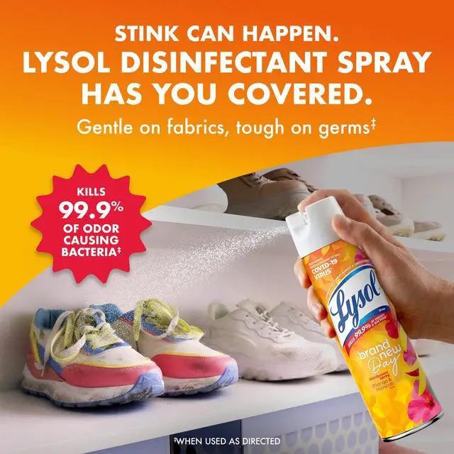 Alt view image 2 of 7 - Lysol Brand New Day Disinfectant Spray, Sanitizing and Antibacterial Spray, Deodorizer, Mango & Hibiscus, 19 oz