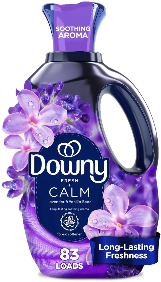 Main image of Downy Ultra Soft Liquid Fabric Softener and Conditioner, Calm, Lavender & Vanilla Bean Scent, 56 fl oz, 83 Loads