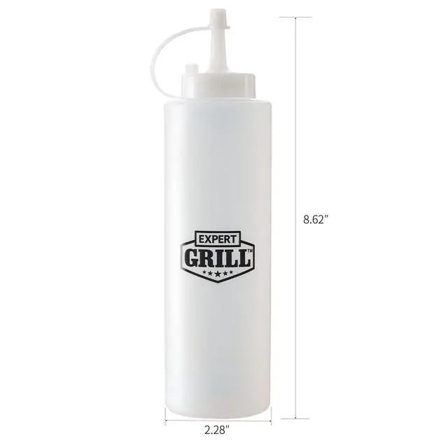 Alt view image 3 of 5 - (6 pack) Expert Grill Plastic 14-Ounce Oil and Vinegar Dispensing Squeeze Bottle,8.8x 2.3 x 2.3