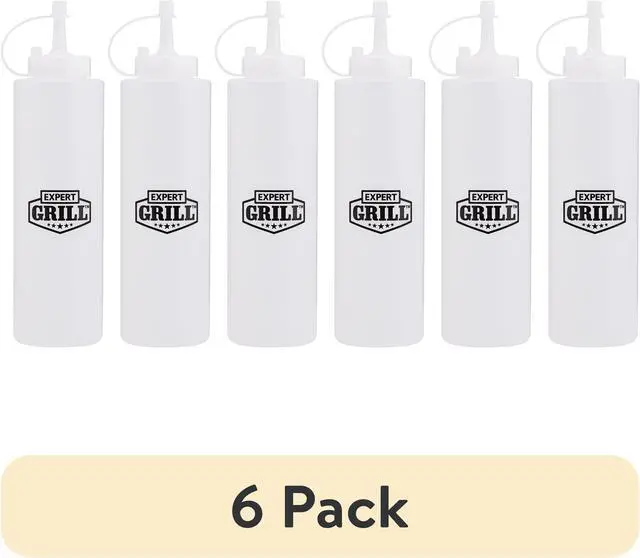 Main image of (6 pack) Expert Grill Plastic 14-Ounce Oil and Vinegar Dispensing Squeeze Bottle,8.8x 2.3 x 2.3