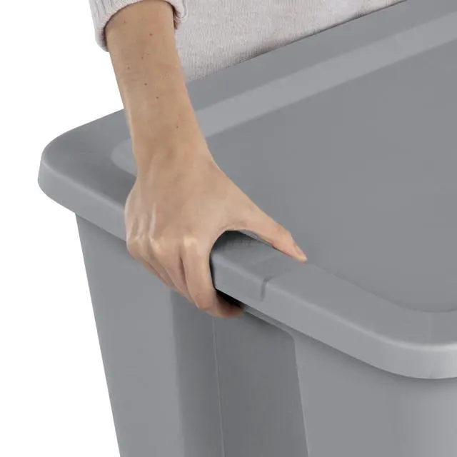 Alt view image 3 of 6 - Sterilite 30 Gallon Extra-Large Storage Bin, Durable Plastic Storage Container with Snap-On Lid, Gray