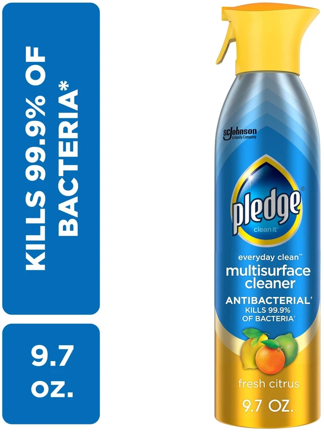 Main image of Pledge® Everyday Cleaner Multi Surface Antibacterial Cleaner, Aerosol, Fresh Citrus, 9.7 oz