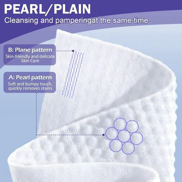 Alt view image 4 of 12 - Face Towels, Disposable Face Towelette, Makeup Remover Dry Wipes 100 Count(2 Box), Soft Cotton Dry Wipes Facial Cloths Towelettes for Washing and Drying, Facial Tissue for Cleansing, Skincare